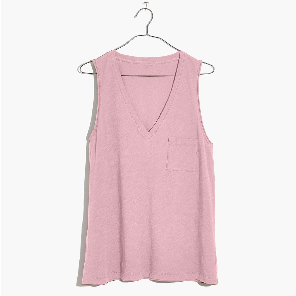 Madewell classic v neck tank with pocket, size xxs